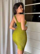 One Shoulder Bodycon Dress With Textured Design